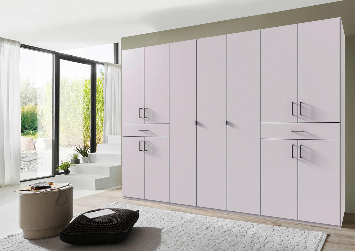 DREHTÜRENSCHRANK in Weiss  - Weiss/Schwarz, Konventionell, Holzwerkstoff/Kunststoff (313/208/58cm) - Carryhome