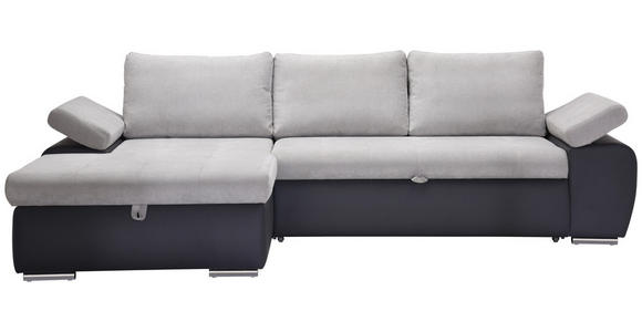 ECKSOFA in Flachgewebe Hellgrau, Dunkelgrau  - Dunkelgrau/Hellgrau, Design, Kunststoff/Textil (175/271cm) - Xora