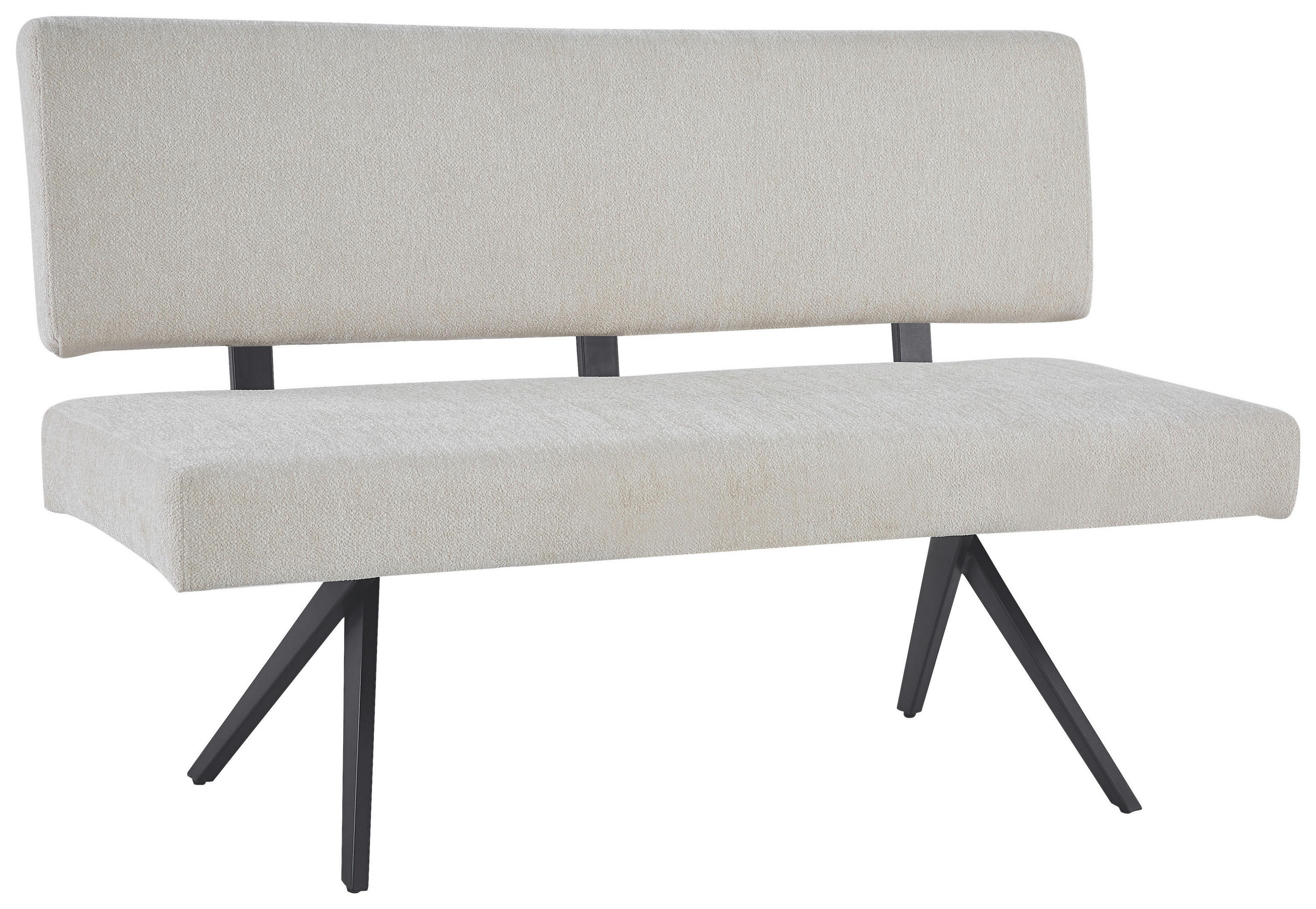 SITZBANK in Metall, Textil Beige  - Beige/Schwarz, KONVENTIONELL, Textil/Metall (140/90/62cm) - MID.YOU