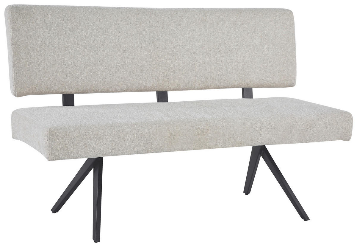 SITZBANK in Metall, Textil Beige  - Beige/Schwarz, KONVENTIONELL, Textil/Metall (140/90/62cm) - MID.YOU