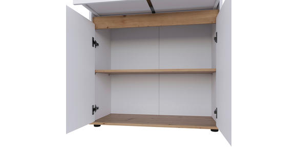 KOMMODE , 80/93/38 cm, 1 Schublade(n)  - Schwarz/Weiß, MODERN, Holzwerkstoff/Kunststoff (80/93/38cm) - Carryhome