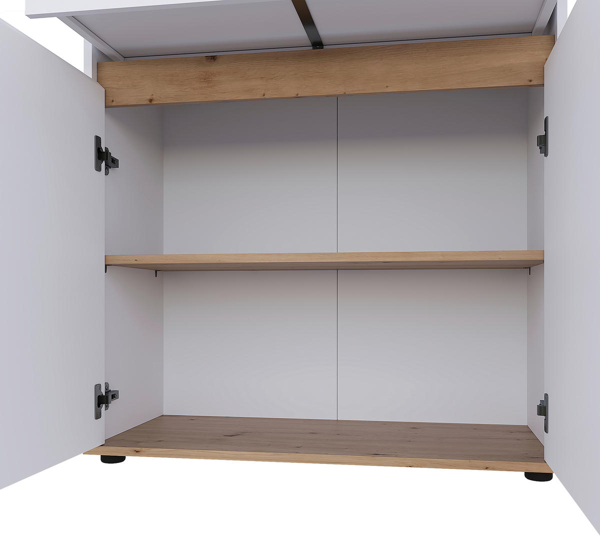 KOMMODE , 80/93/38 cm, 1 Schublade(n)  - Schwarz/Weiß, MODERN, Holzwerkstoff/Kunststoff (80/93/38cm) - Carryhome