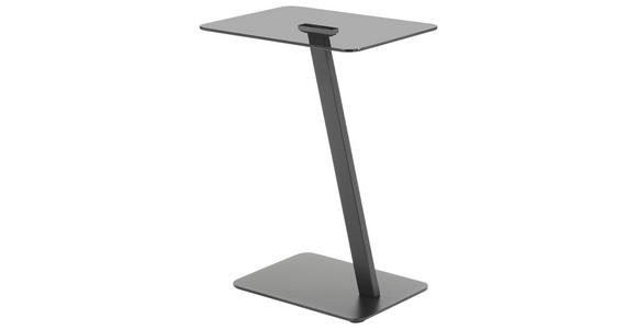 BEISTELLTISCH in Metall, Glas 40/30/55 cm  - Schwarz/Grau, Design, Glas/Metall (40/30/55cm) - Carryhome