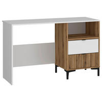 SCHREIBTISCH 120/60/78 cm  in Weiß, Eichefarben  - Eichefarben/Schwarz, MODERN, Holzwerkstoff/Kunststoff (120/60/78cm) - MID.YOU