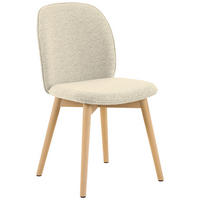 STUHL   Bouclé  Creme  - Eiche Bianco/Creme, Design, Holz/Textil (49/89/56cm) - P & B