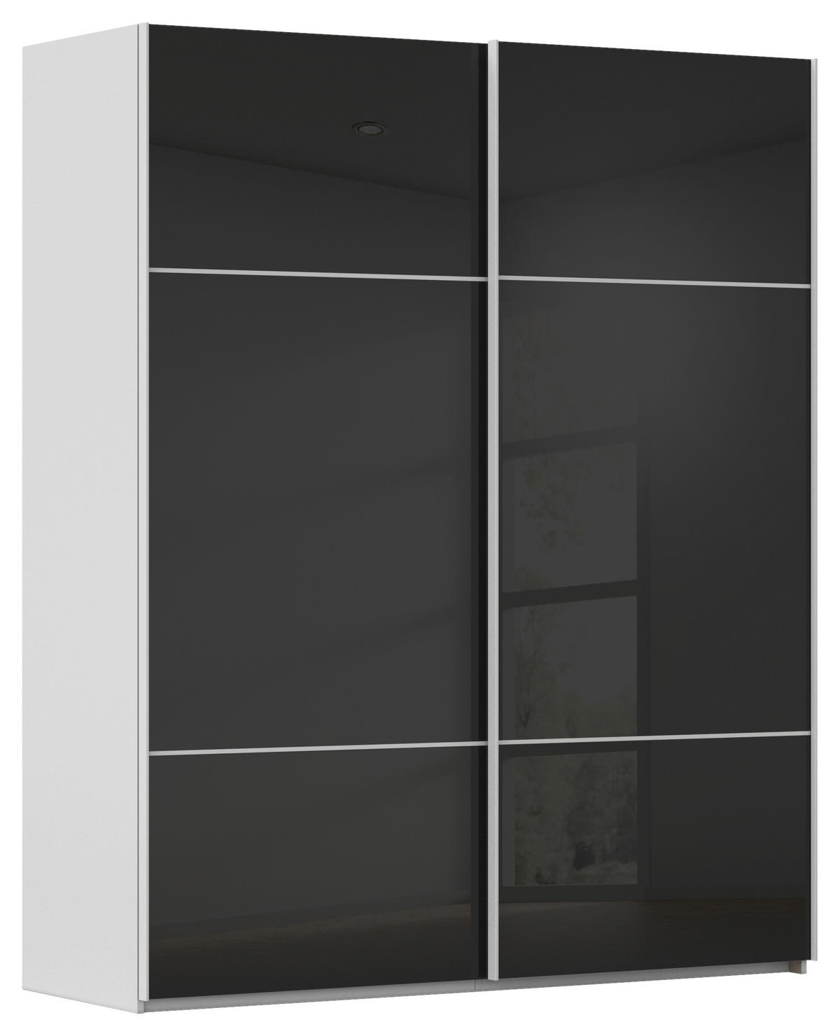 SCHWEBETÜRENSCHRANK in Grau, Schwarz  - Schwarz/Grau, Konventionell, Glas/Holzwerkstoff (162/223/68cm) - Novel