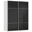 SCHWEBETÜRENSCHRANK 162/223/68 cm 2-türig Grau, Schwarz  - Schwarz/Grau, KONVENTIONELL, Glas/Holzwerkstoff (162/223/68cm) - Novel