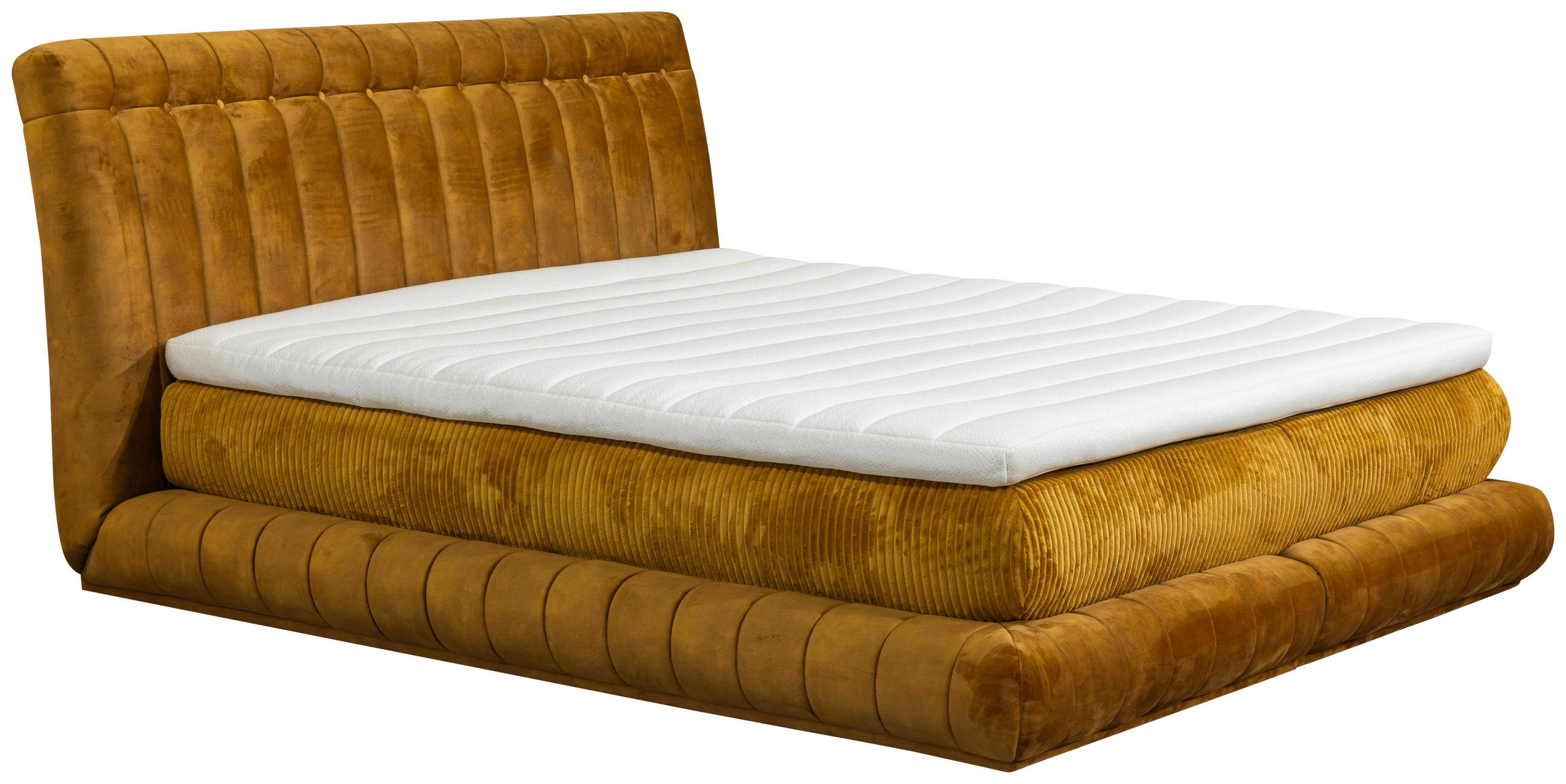 BOXSPRINGBETT 180/200 cm  in Currygelb  - Currygelb, Design, Textil (180/200cm) - Esposa