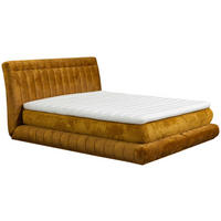BOXSPRINGBETT 180/200 cm,  in Currygelb, Matratze, Topper, unterschiedliche Matratzenhärtegrade je Bettseite, H2 + H3 = mittel + fest  - Currygelb, Design, Textil (180/200cm) - Esposa