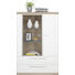 HIGHBOARD Hochglanz, Melamin, tiefgezogen Eichefarben, Weiß - Eichefarben/Alufarben, Design, Glas/Kunststoff (100/155/40cm) - Xora HIGHBOARD Hochglanz, Melamin, tiefgezogen Eichefarben, Weiß - Eichefarben/Alufarben, Design, Glas/Kunststoff (100/155/40cm) - Xora