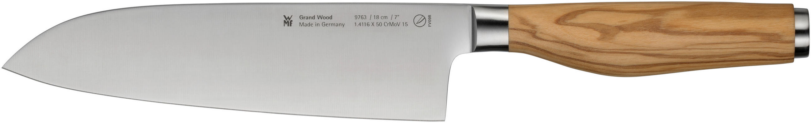 NOŽ SANTOKU  WMF Grand Wood             - barve nerjavečega jekla, Design, kovina/les - WMF