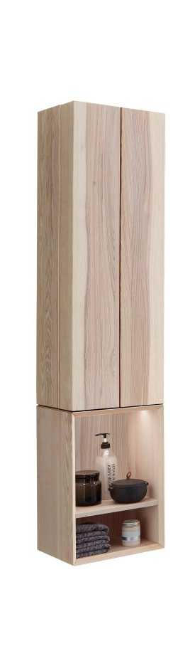 HOCHSCHRANK 38,4/172,8/33,1 cm  - Eschefarben, MODERN, Glas/Holz (38,4/172,8/33,1cm) - Valdera