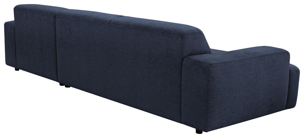 ECKSOFA 294/184 cm  in Flachgewebe Dunkelblau Rücken echt  294/184 cm  - Schwarz/Dunkelblau, KONVENTIONELL, Kunststoff/Textil (294/184cm) - Hom`in