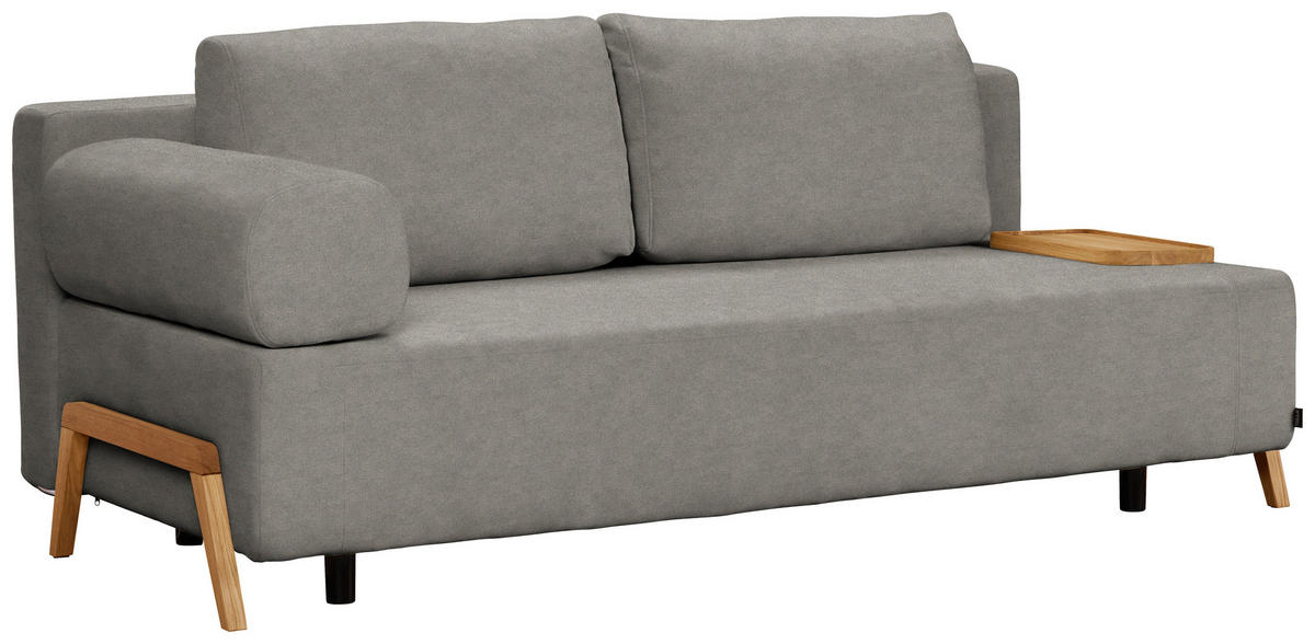 SCHLAFSOFA in Holz, Textil Graubraun  - Graubraun/Naturfarben, Design, Holz/Textil (211/88/102cm) - Niels Andersson