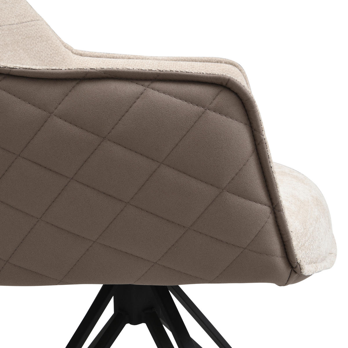 ARMLEHNSTUHL   Webstoff  Braun, Schwarz, Dunkelbraun  - Dunkelbraun/Schwarz, MODERN, Textil/Metall (57/82/61cm) - Livetastic