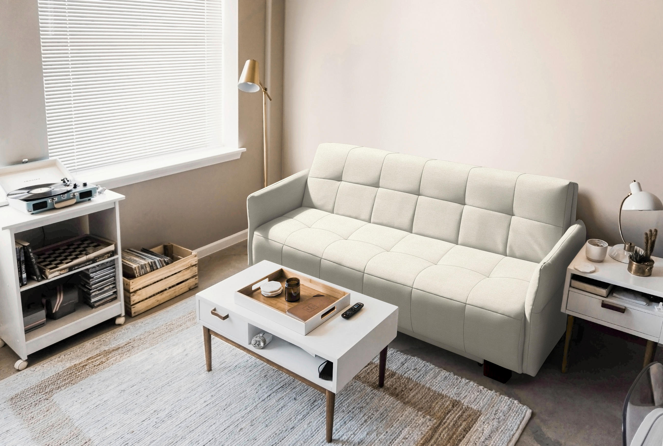 SCHLAFSOFA Naturfarben  - Schwarz/Naturfarben, Design, Textil/Metall (165/92/102cm) - Novel