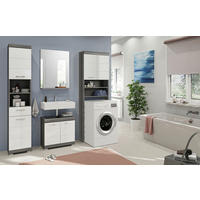 BADEZIMMER 4-teilig  in 160 cm  - Weiß Hochglanz/Grau, MODERN, Holzwerkstoff/Kunststoff (160cm) - MID.YOU