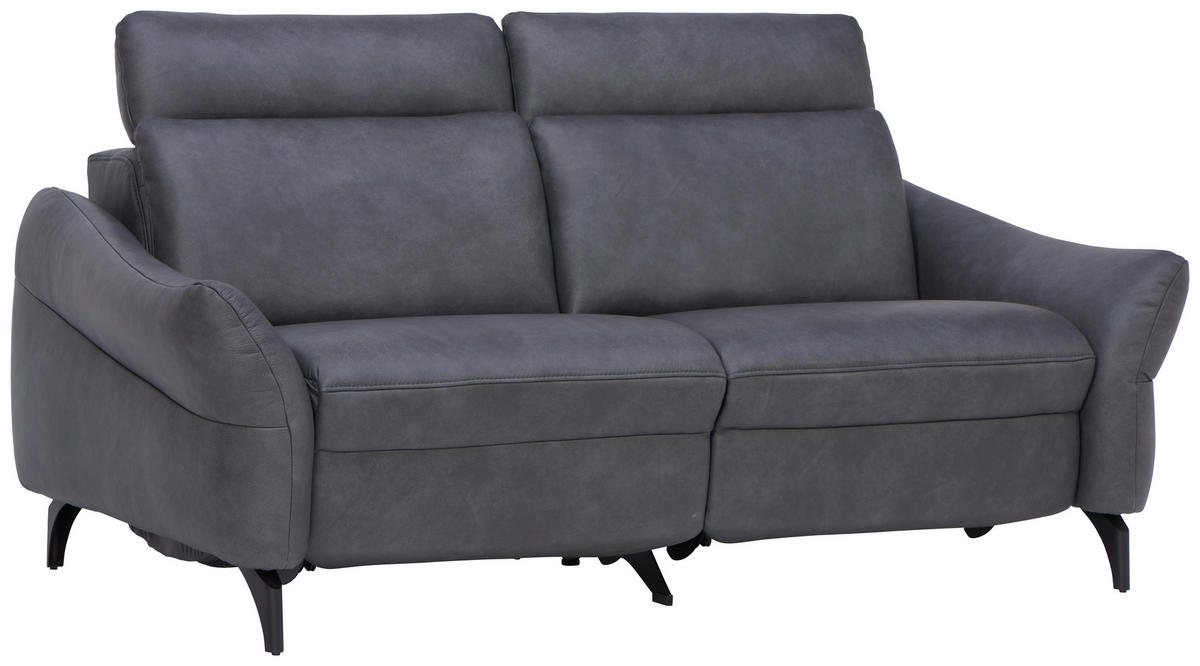 2-SITZER-SOFA in Echtleder Anthrazit  - Anthrazit, Design, Leder/Metall (186/92/97cm) - Himolla Komfortklass