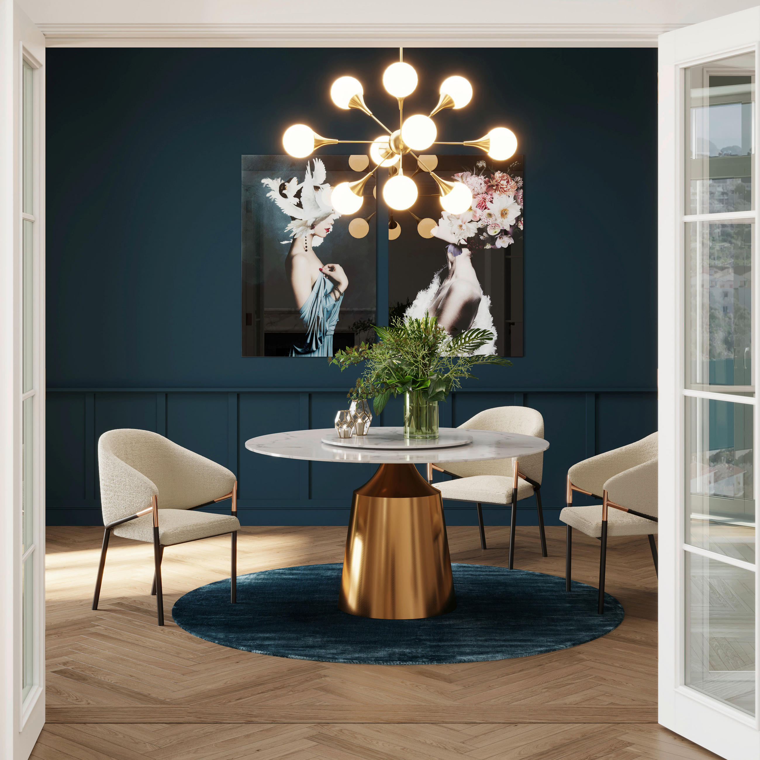 TEPPICH Blau, Petrol  - Blau/Petrol, Design, Textil (200/2/200cm) - Kare-Design