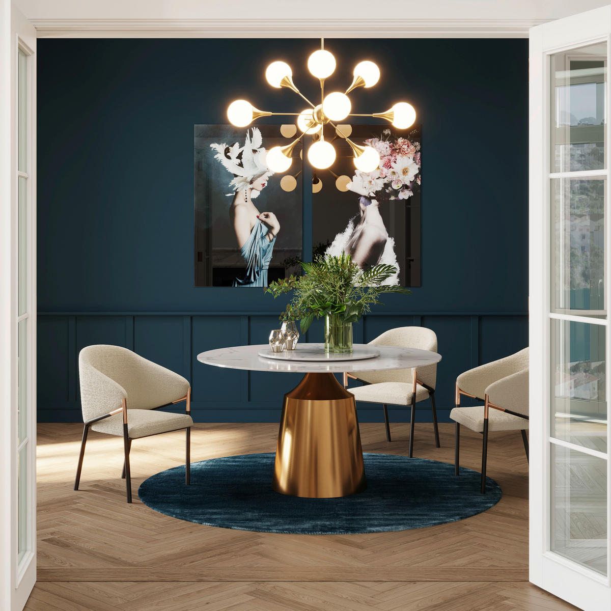 TEPPICH Blau, Petrol  - Blau/Petrol, Design, Textil (200/2/200cm) - Kare-Design