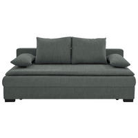 SCHLAFSOFA  in Samt Dunkelgrau  - Dunkelgrau/Schwarz, KONVENTIONELL, Kunststoff/Textil (207/94/90cm) - Venda