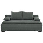 SCHLAFSOFA  in Samt Dunkelgrau  - Dunkelgrau/Schwarz, KONVENTIONELL, Kunststoff/Textil (207/94/90cm) - Venda
