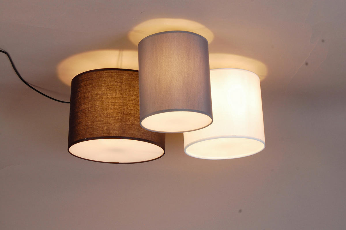 DECKENLEUCHTE 61/25,5 cm   - Braun/Weiß, Trend, Kunststoff/Textil (61/25,5cm) - Novel