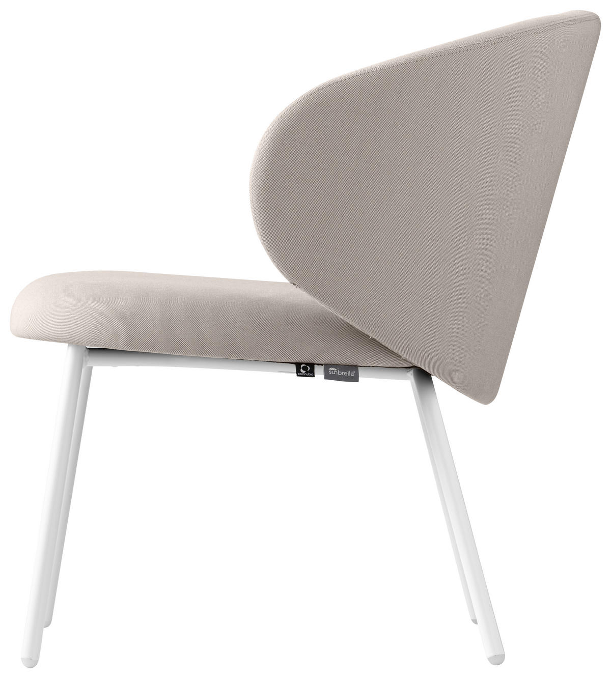 GARTENSESSEL Weiß, Sandfarben  - Sandfarben/Weiß, Basics, Textil/Metall (69/72/71cm) - Connubia 