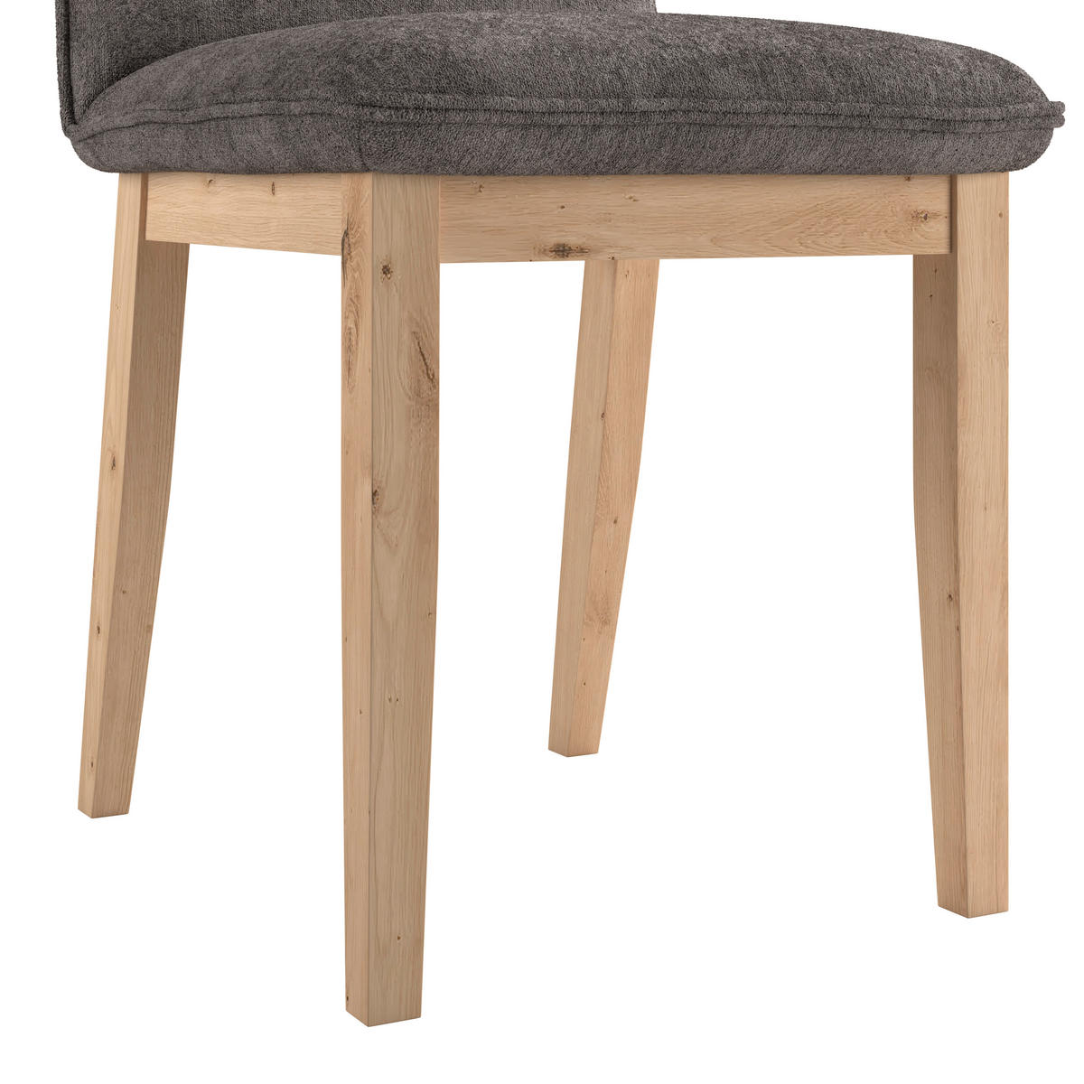 STUHL Webstoff Grau Eiche vollmassiv  - Eichefarben/Grau, KONVENTIONELL, Holz/Textil (47/91/44cm) - James Wood