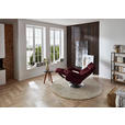 RELAXSESSEL in Leder Weinrot  - Edelstahlfarben/Weinrot, Design, Leder/Metall (78/112/85cm) - Cantus