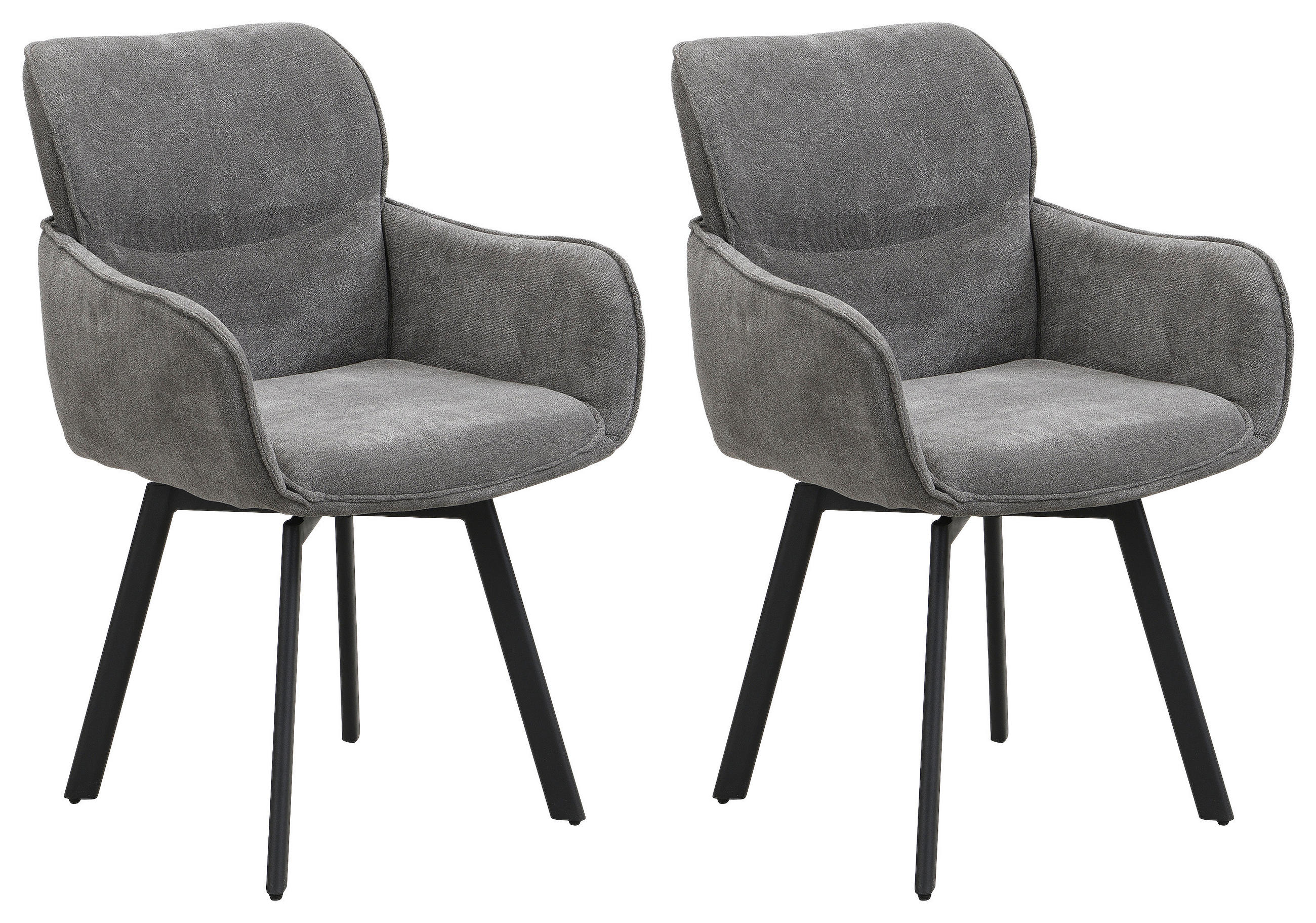 Mid.you Stuhl-Set Schwarz, Dunkelgrau 61x90x63 cm
