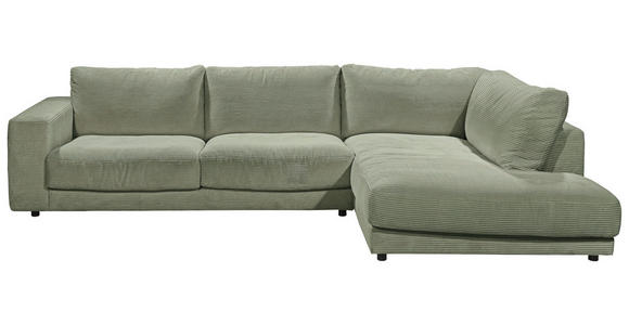ECKSOFA  in Cord Dunkelgrün  325/224 cm  - Dunkelgrün/Schwarz, Design, Kunststoff/Textil (325/224cm) - Hom`in