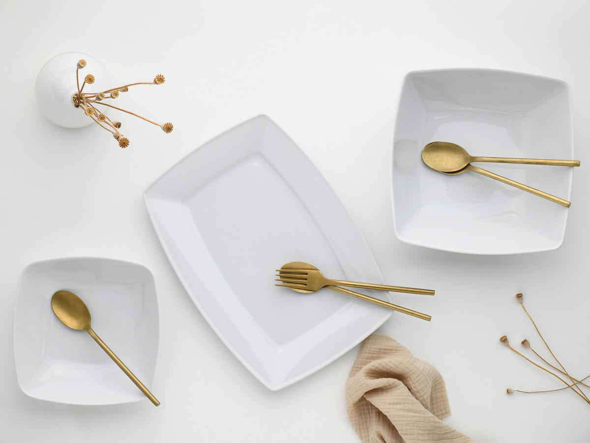 SET SERVERINGSSKÅLAR 3 delar Victoria weiss   - vit, Basics, keramik - Creatable