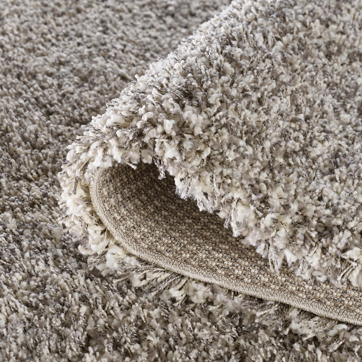 HOCHFLORTEPPICH 160/160 cm Weiß, Hellgrau  - Hellgrau/Weiß, Basics, Textil (160/160cm) - Novel