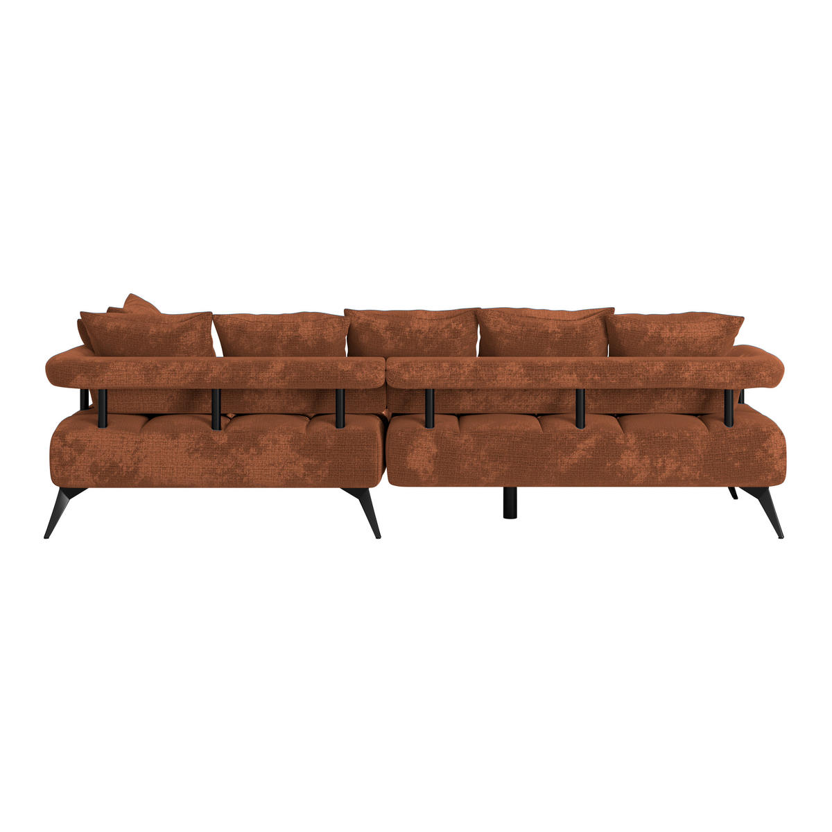 ECKSOFA in Flachgewebe Rostfarben  - Rostfarben/Schwarz, Modern, Kunststoff/Textil (297/200cm) - Livetastic