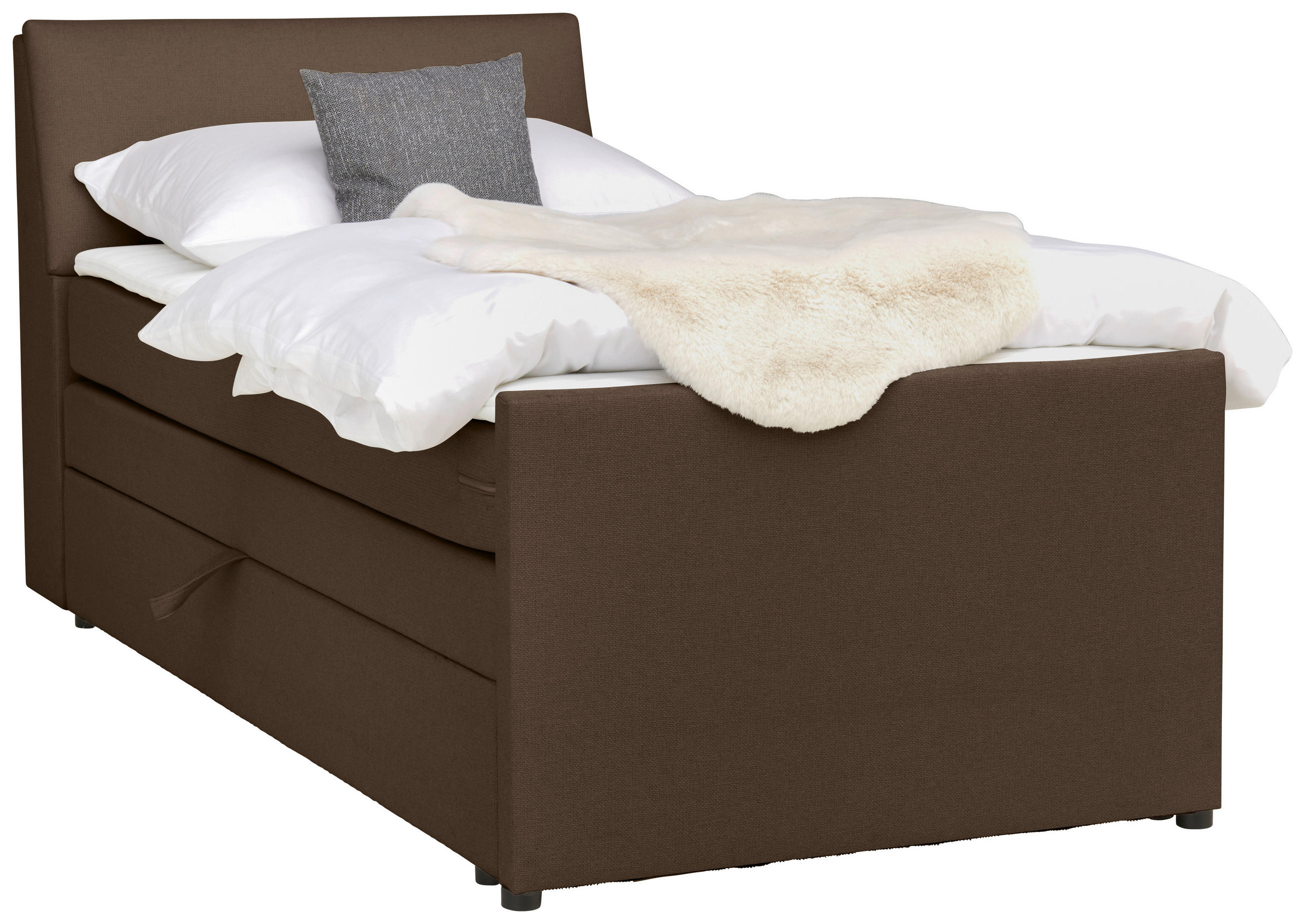 BOXSPRINGBETT 100/200 cm  in Braun  - Schwarz/Braun, MODERN, Holz/Textil (100/200cm) - MID.YOU