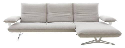 ECKSOFA Grau Flachgewebe  - Edelstahlfarben/Grau, Design, Textil/Metall (316/161cm) - Koinor