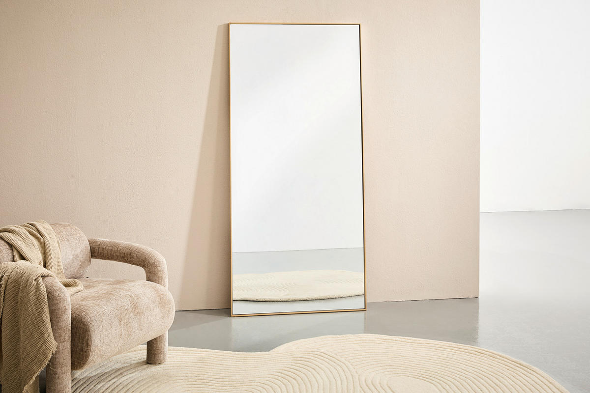 WANDSPIEGEL 90/180/2,5 cm    in rechteckig  - Goldfarben, Trend, Glas/Holzwerkstoff (90/180/2,5cm) - Landscape