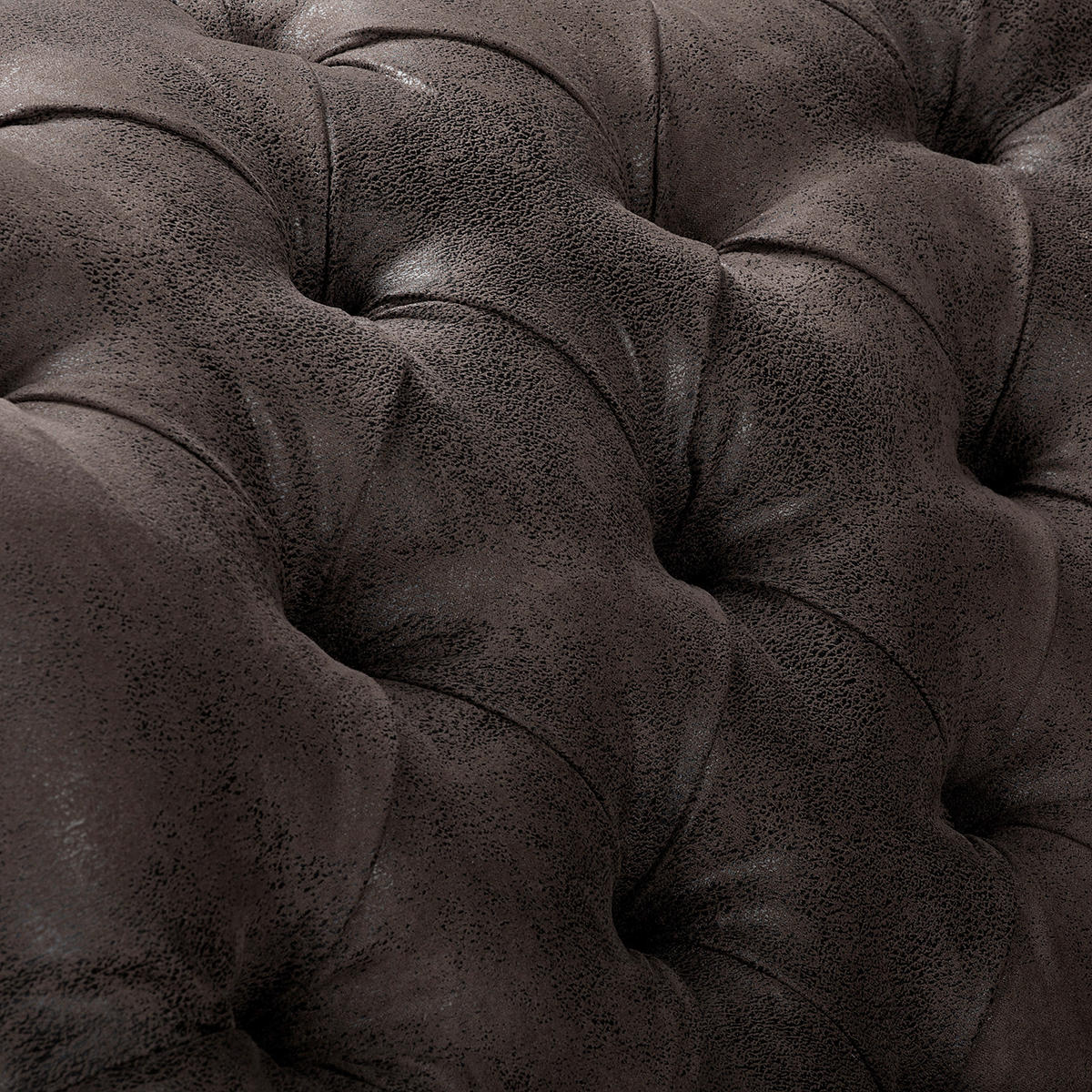 RÉCAMIERE Lederlook Schwarz  - Schwarz/Braun, Design, Holz/Textil (185/93/75cm) - Livetastic