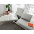 RÉCAMIERE in Echtleder Hellgrau  - Chromfarben/Hellgrau, Design, Leder/Metall (209/85-109/95-16cm) - Dieter Knoll