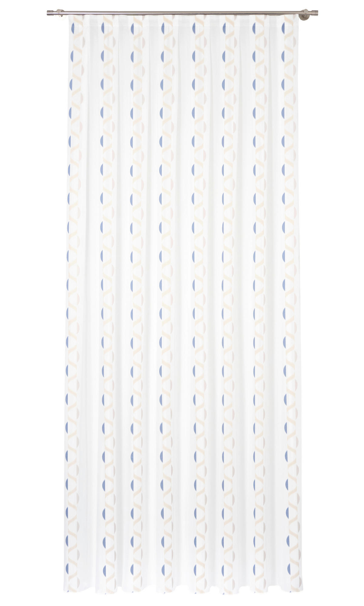 Perdea Tip Plasă  - albastru/crem, Basics, textil (290cm) - Ambiente