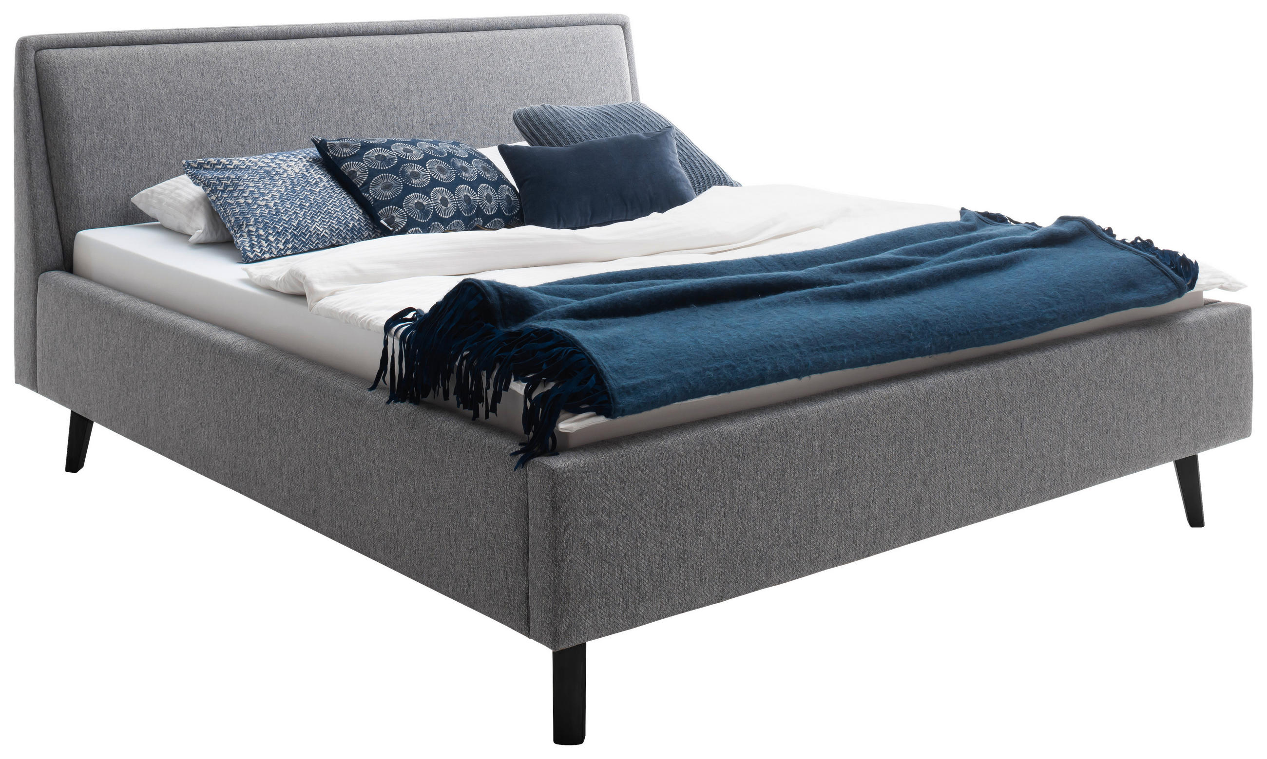 POLSTERBETT 140/200 cm  in Grau  - Schwarz/Grau, Konventionell, Holz/Textil (140/200cm) - Livetastic