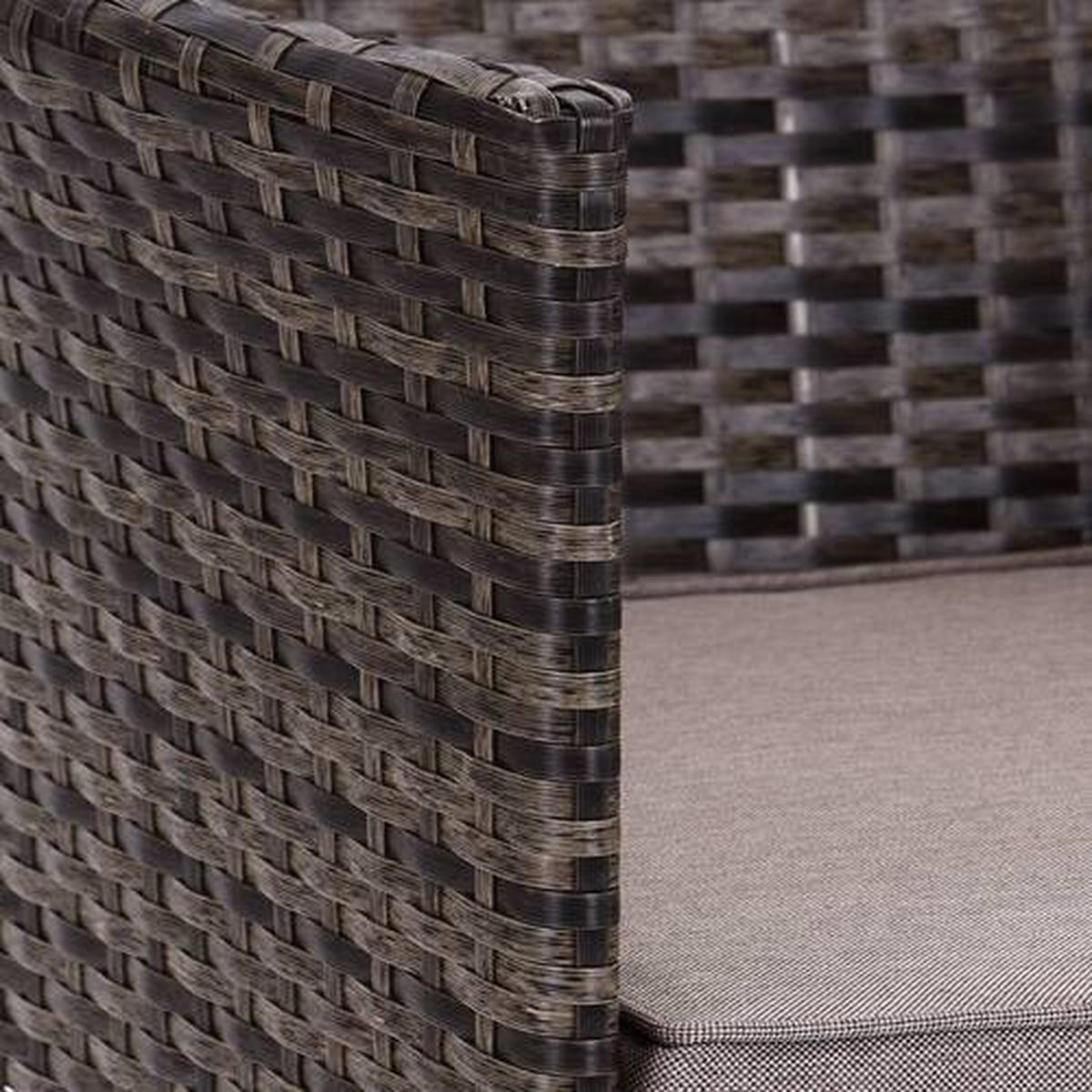 LOUNGEGARNITUR 4-teilig   Stahl  - Dunkelbraun/Creme, MODERN, Glas/Kunststoff - Ondega