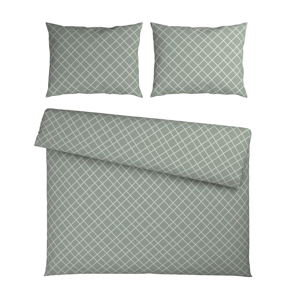 BETTWÄSCHESET Flanell 200/210 cm  65 cm/100 cm  - Grün, Konventionell, Textil (200/210cm) - Esposa