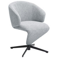 STOL MED ARMSTÖD järn linneimitation  - svart/grå, Design, metall/textil (62/82/62cm) - Moderano