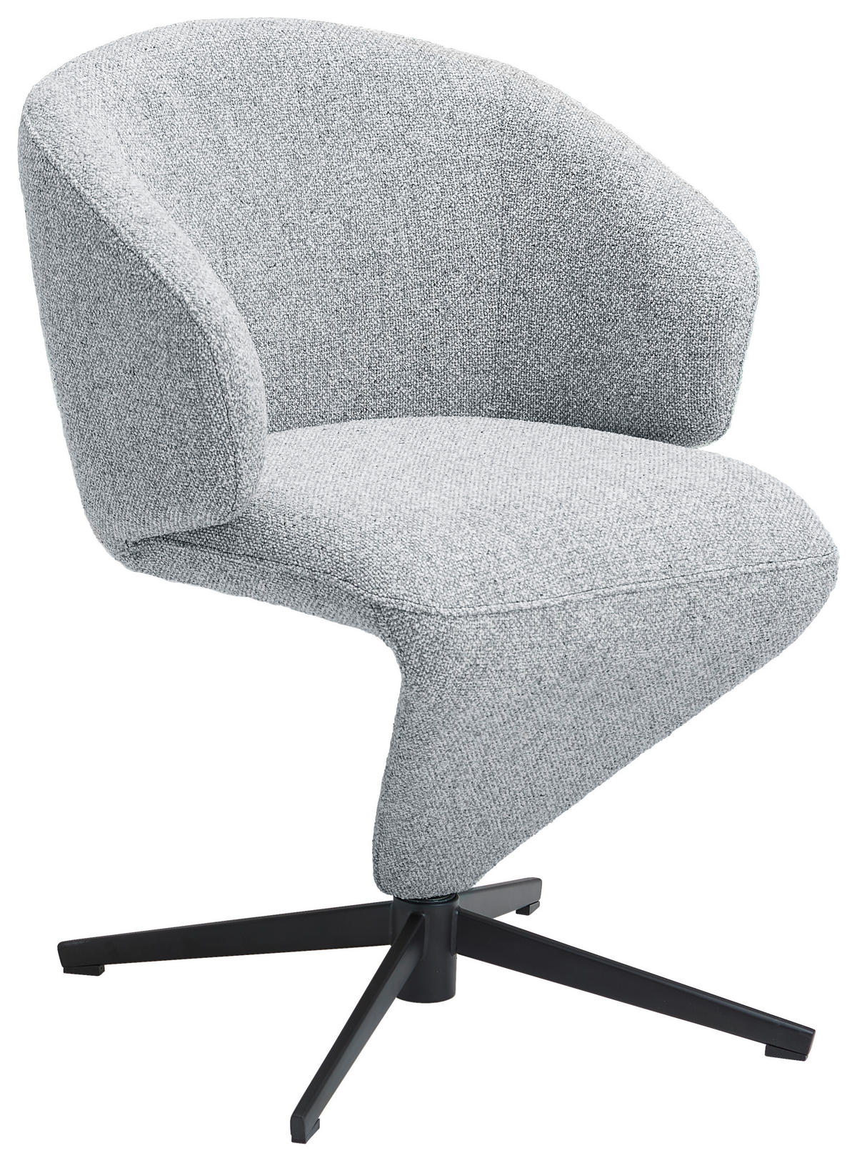 STOL MED ARMSTÖD järn linneimitation  - svart/grå, Design, metall/textil (62/82/62cm) - Moderano