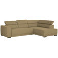 ECKSOFA Olivgrün Struktur  - Schwarz/Olivgrün, Design, Kunststoff/Textil (284/205cm) - Xora