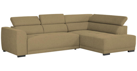 ECKSOFA Olivgrün Struktur - Schwarz/Olivgrün, Design, Kunststoff/Textil (284/205cm) - Xora