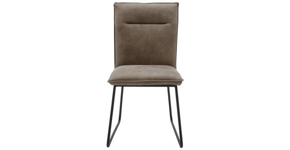 STUHL in Textil Schlammfarben, Schwarz - Schlammfarben/Schwarz, Design, Textil/Metall (47/87/62cm) - Valnatura