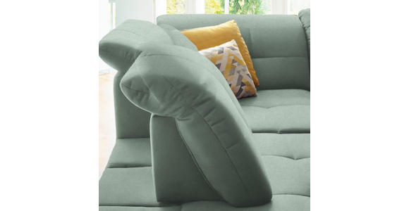 ECKSOFA in Chenille Mintgrün 240/308 cm - Schwarz/Mintgrün, Design, Textil/Metall (240/308cm) - Xora